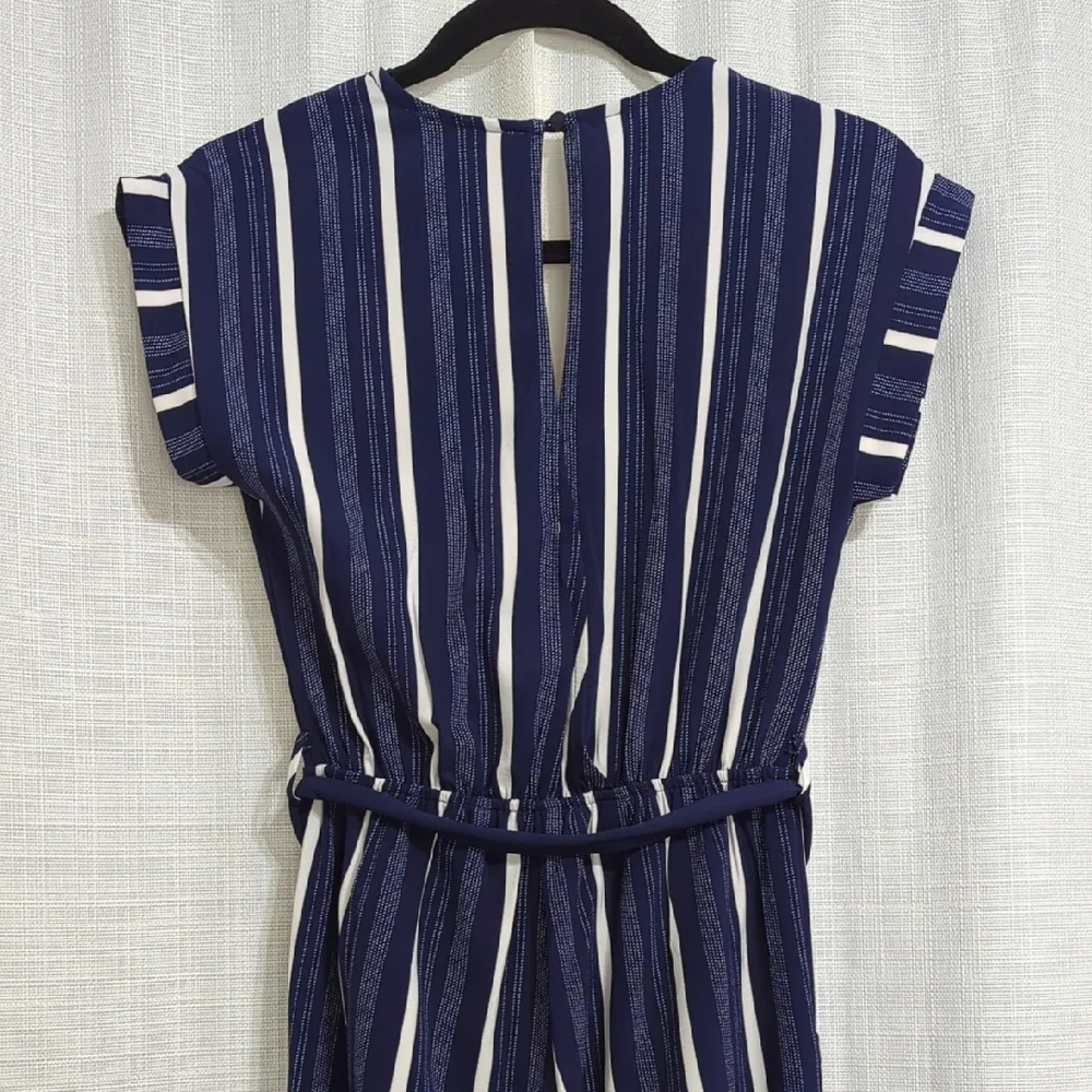 Monteau - Striped Navy Jumpsuit - Size XS - Picture 14 of 16